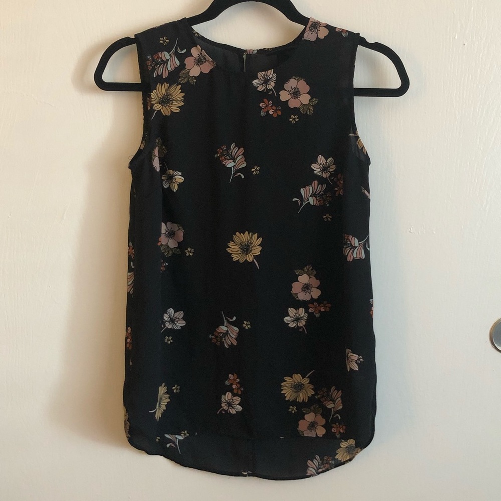 WhoWhatWear floral black blouse